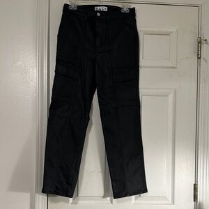 Black Cargo coated denim for women. Never worn. Size 27.